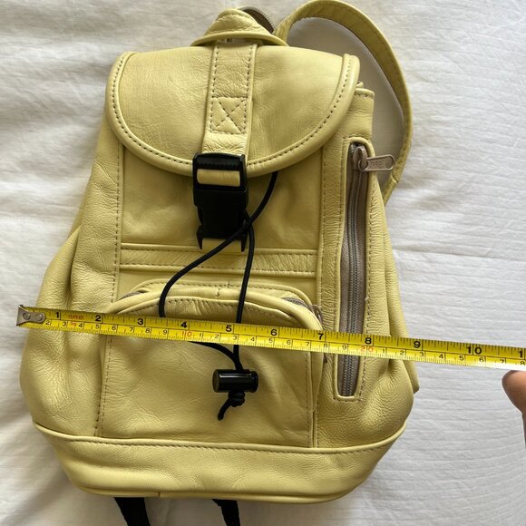 Yellow Mini Leather Backpack main image 10